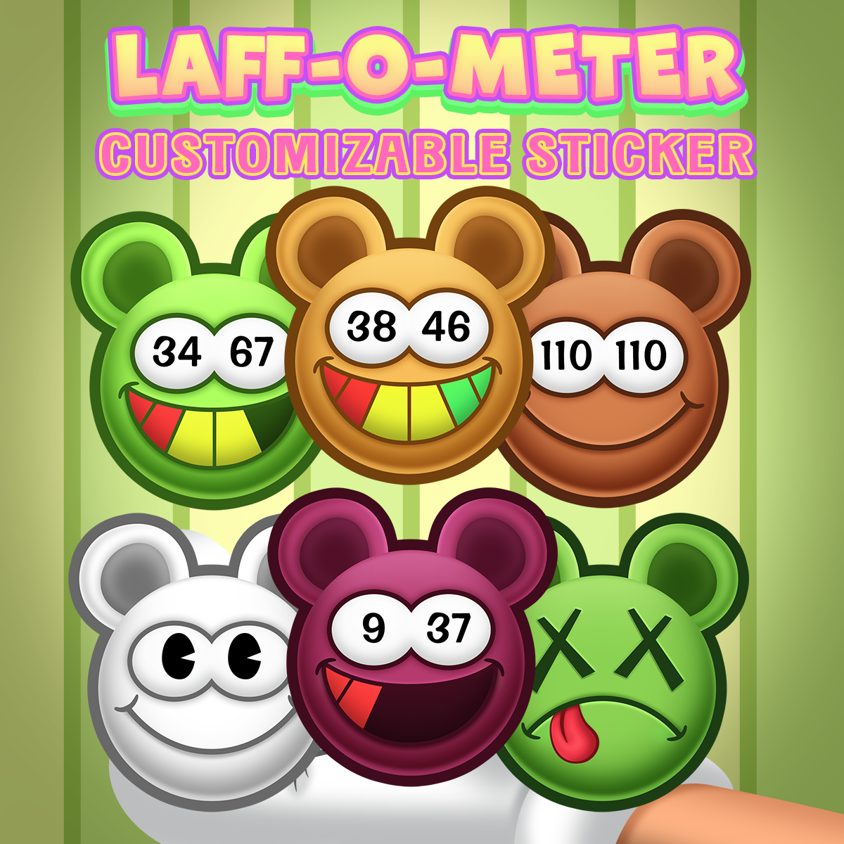 Bear Laff-O-Meter Stickers