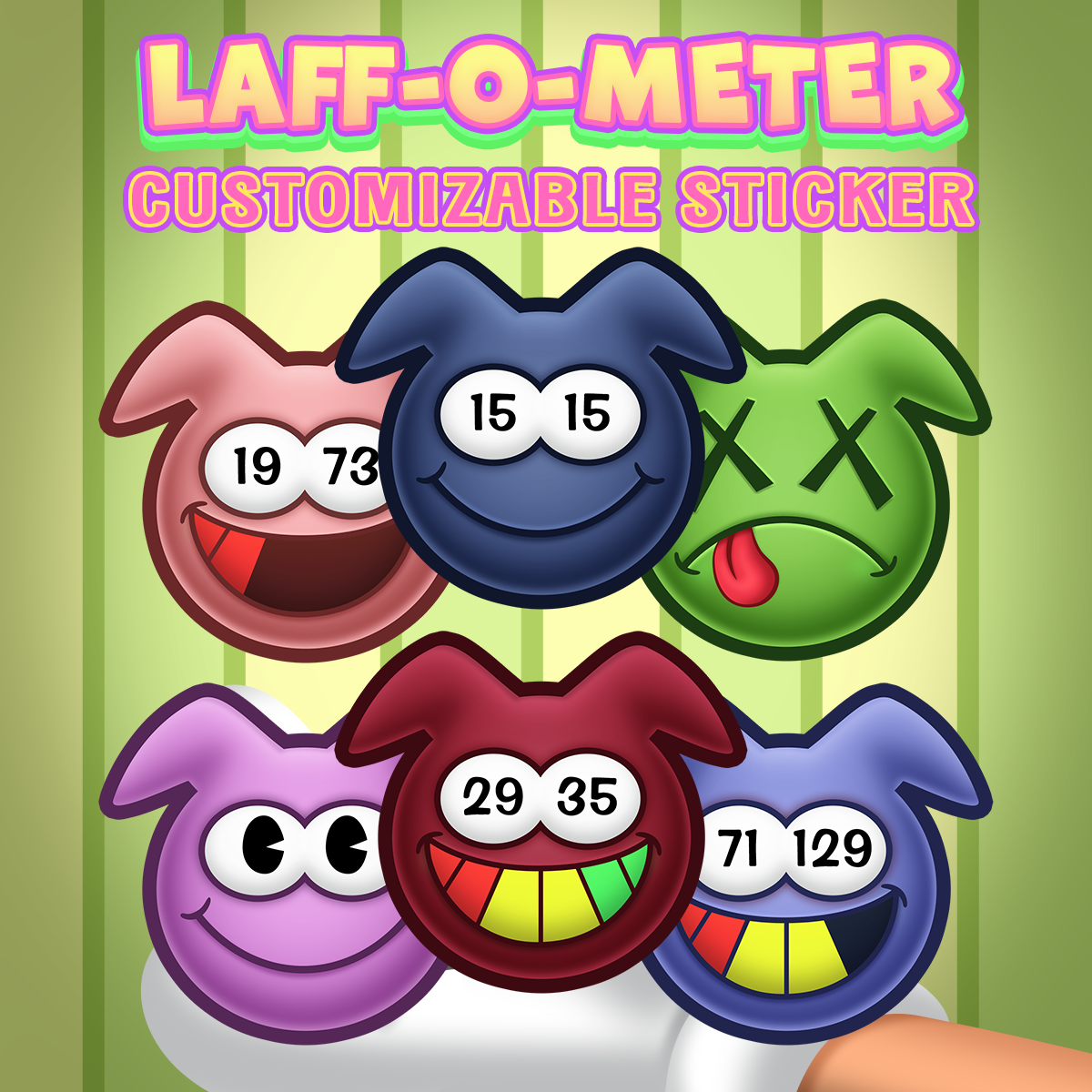 Pig Laff-O-Meter Stickers